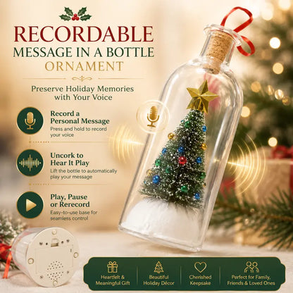 Recordable Christmas Message Bottle Ornament