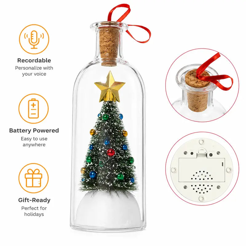 Recordable Christmas Message Bottle Ornament