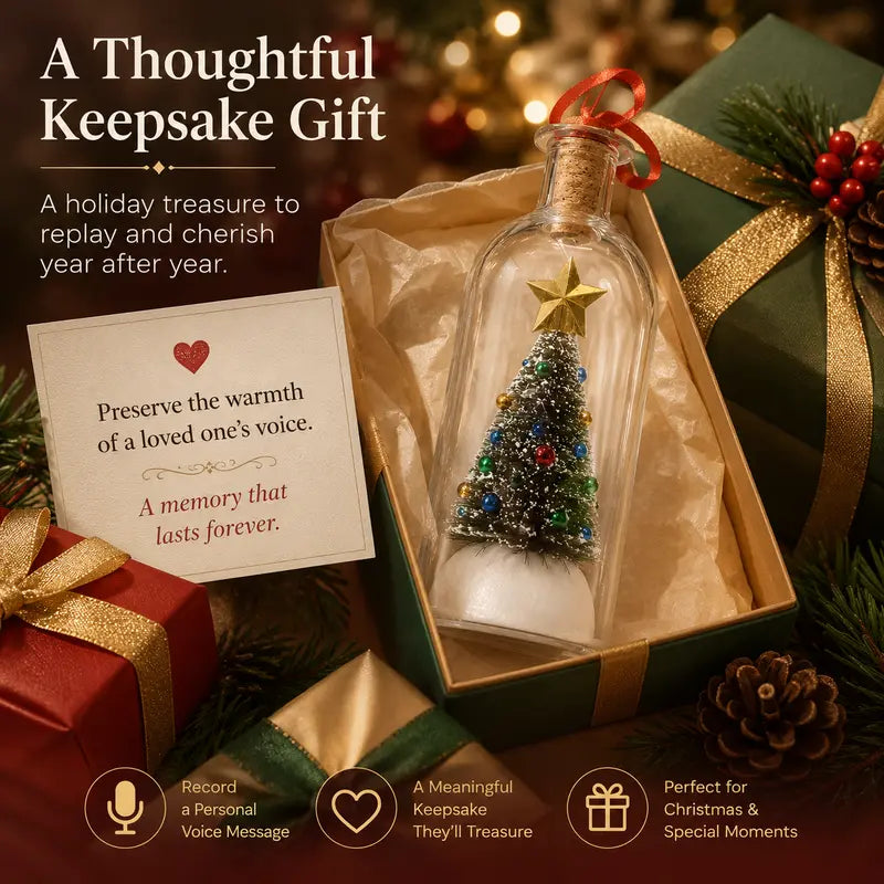 Recordable Christmas Message Bottle Ornament