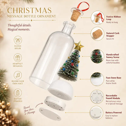 Recordable Christmas Message Bottle Ornament